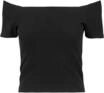 URBAN CLASSICS T-Shirt "Urban Classics Damen Ladies Off Shoulder Rib Tee" 1 Stk.