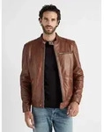 Bikerjacke JCC "MCL-23", Herren, Gr. XL, braun (cognac), Obermaterial: 100%