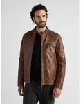 Bikerjacke JCC "EL101", Herren, Gr. 52, braun (cognac), Obermaterial: 100% Lammleder;