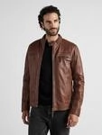 Bikerjacke JCC "EL101", Herren, Gr. 52, braun (cognac), Obermaterial: 100% Lammleder;