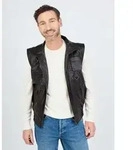 Lederweste JCC "BigVest2", Herren, Gr. 52, schwarz, Obermaterial: 100% Lammleder,