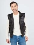 Lederweste JCC "BigVest2", Herren, Gr. 52, schwarz, Obermaterial: 100% Lammleder,