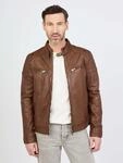 Lederjacke JCC "51280", Herren, Gr. 48, braun (caramel), Oberstoff: 100% Lammleder;