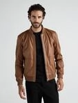 Blouson JCC "6010092-2", Herren, Gr. M, braun (cognac), Obermaterial: 100% Leder