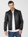 Blouson JCC "6010092-2", Herren, Gr. L, schwarz, Obermaterial: 100% Leder Lamm;