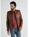 Bikerjacke JCC "1101019-2", Herren, Gr. XL, braun (cognac), Obermaterial: 100%...