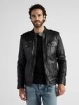 Bikerjacke JCC "1101019-2", Herren, Gr. XXL, schwarz, Obermaterial: 100% Leder Lamm.