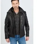 Bikerjacke JCC "63535", Herren, Gr. 50, schwarz, Oberstoff: 100% Lammleder;