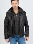 Bikerjacke JCC "63535", Herren, Gr. 50, schwarz, Oberstoff: 100% Lammleder;