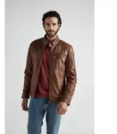 Lederjacke JCC "40700", Herren, Gr. 58, braun (cognac), Obermaterial: 100%...