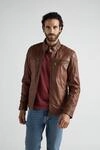 Lederjacke JCC "40700", Herren, Gr. 58, braun (cognac), Obermaterial: 100% Lammnappa;