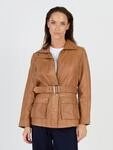 Bikerjacke JCC "R6382", Damen, Gr. 48, braun (cognac), Obermaterial: 100% Lammleder;