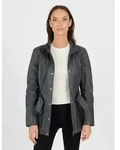 Bikerjacke JCC "R6382", Damen, Gr. 38, grau, Obermaterial: 100% Lammleder; Futter: