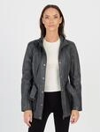 Bikerjacke JCC "R6382", Damen, Gr. 38, grau, Obermaterial: 100% Lammleder; Futter: