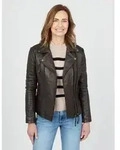 Bikerjacke JCC "7080", Damen, Gr. 44, braun, Obermaterial: 100% Schafsleder; Futter: