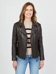 Bikerjacke JCC "7080", Damen, Gr. 44, braun, Obermaterial: 100% Schafsleder; Futter:
