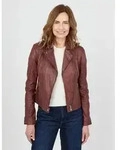 Bikerjacke JCC "8167", Damen, Gr. 42, rot, Obermaterial: 100% Lammleder; Futter: 100%