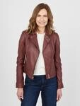 Bikerjacke JCC "8167", Damen, Gr. 42, rot, Obermaterial: 100% Lammleder; Futter: 100%