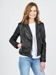 Bikerjacke JCC "8167", Damen, Gr. 44, schwarz, Obermaterial: 100% Lammleder; Futter: