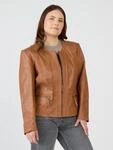 Bikerjacke JCC "731-II", Damen, Gr. 54, braun (cognac), Obermaterial: 100% Leder