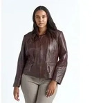 Bikerjacke JCC "731-II", Damen, Gr. 56, rot (oxblood), Obermaterial: 100% Leder