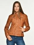 Lederjacke MUSTANG "Amilia", Damen, Gr. XL, braun (cognac), Obermaterial: 100%