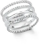 Ring-Set S.OLIVER "2015038" Gr. 17, silber (silberfarben, kristallwei&szlig;),
