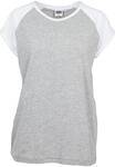 Kurzarmshirt URBAN CLASSICS "Urban Classics Damen Ladies Contrast Raglan Tee", Damen,