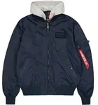 Bomberjacke ALPHA INDUSTRIES "MA-1 TT Hood Light", Herren, Gr. M, blau (rep.blau),