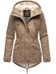 Winterjacke MARIKOO "Manolya", Damen, Gr. S (36), grau (taupe), Oberstoff: 100%