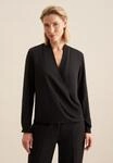 seidensticker Wickelbluse "Schwarze Rose" V-Neck Uni
