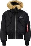 Bomberjacke ALPHA INDUSTRIES "45P Hooded Custom", Herren, Gr. XL, schwarz (schwarz,