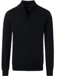 Strickjacke CASAMODA "CASAMODA Strickjacke uni", Herren, Gr. XL, schwarz, 100%