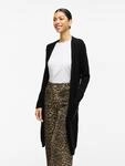 Longstrickjacke VILA "VIRIL LONG L/S KNIT CARDIGAN - NOOS", Damen, Gr. S, schwarz,