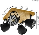 EGLO Deckenspot "GATEBECK", braun (schwarz, braun), 4, H: 20,5cm, Leuchten,