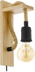 EGLO Wandleuchte "RAMPSIDE Wandlampe, schwarz und braun, Wohnzimmerlampe, IP20,