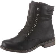 Schn&uuml;rboots RIEKER, Damen, Gr. 41, schwarz, Lederimitat, Schuhe Schn&uuml;rboots,