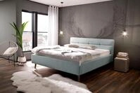 Polsterbett MEISE.M&Ouml;BEL "Lotte", blau (eisblau), L:217cm, Bezug Bett: Strukturstoff