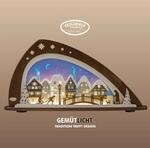Weigla Lichterbogen "LED Winter mit Altstadt,Schwibbogen aus Holz&Acrylglas,Made in
