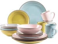 M&Auml;SER Kombiservice "METALLIC RIM, Geschirr-Set, Steinzeug"