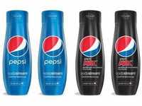 SodaStream Getränke-Sirup, Pepsi & PepsiMax, (4 Flaschen), für bis zu 9 Liter