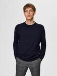 SELECTED Rundhalspullover "SLHBERG CREW NECK NOOS" Baumwolle, regular fit