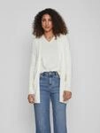 Strickjacke VILA "VIRIL OPEN L/S KNIT CARDIGAN - NOOS", Damen, Gr. S, wei&szlig;...
