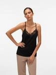 Spitzentop VERO MODA "VMANA", Damen, Gr. XS, schwarz, Jersey, Obermaterial: 95%