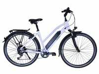E-Bike HAWK BIKES "HAWK" E-Bikes Gr. 46 cm, 28 Zoll (71,12 cm), grau (hellgrau)