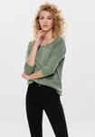 3/4-Arm-Shirt ONLY "ONLALBA 3/4 TOP JRS NOOS", Damen, Gr. L, grau (graugr&uuml;n),