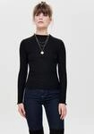 Langarmshirt ONLY "ONLEMMA L/S HIGH NECK TOP", Damen, Gr. XS, schwarz, Jersey,