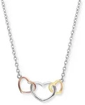 Kette mit Anh&auml;nger ENGELSRUFER "3 HERZEN TRICOLOR", rosa (silberfarben,