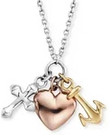 Kette mit Anh&auml;nger ENGELSRUFER "GLAUBE LIEBE UND HOFFNUNG TRICOLOR", rosa