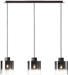 BRILLIANT Pendelleuchte "Beth", braun (kaffee, rauchglas), 3, H: 122cm, 1 Stk.,